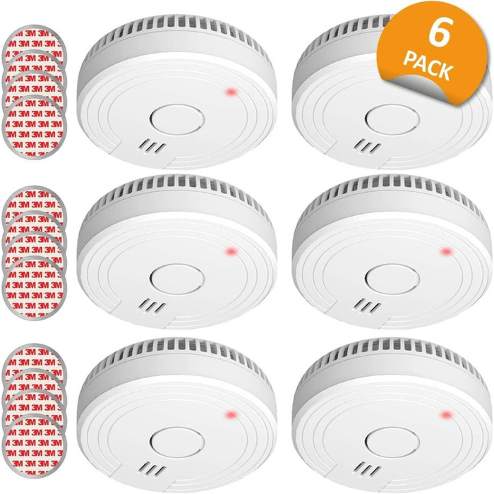 Набір датчиків диму ELRO FS1805M (6 шт.) | Магнітне кріплення | 5 років батареї та гарантія | Відповідає EN14604 | Білий