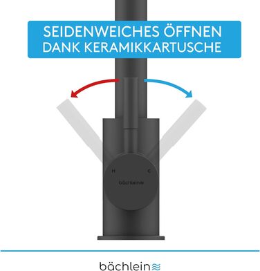 Змішувач для кухні Bchlein Varvaro поворот на 360 градусів (чорний матовий) одноважільний змішувач для раковини з нержавіючої сталі з висувним шлангом і душовою лійкою з вимикачем, змішувач для кухні