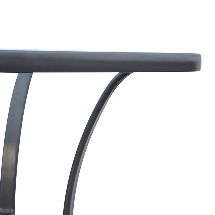 Outsunny Garden Table Квадратний скляний стіл атмосферостійкий чорний 68.5x68.5см для балкона патіо садові меблі
