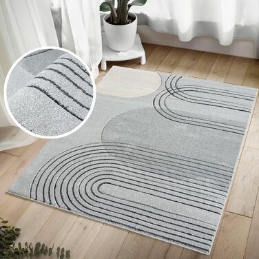Короткий ворс - 80x150см - килим для вітальні бохо геометричний сучасний скандинавський килим для вітальні спальня (160 x 230 см, сірий)