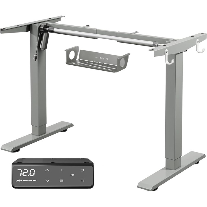 Електричний регульований стіл MAIDeSITe T1 Pro (Сірий) з 4 пам'яттю висоти та потужним мотором