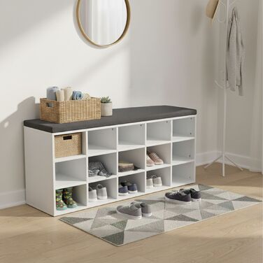 Підставка для взуття Relaxdays з м'яким сидінням та відкритими полицями