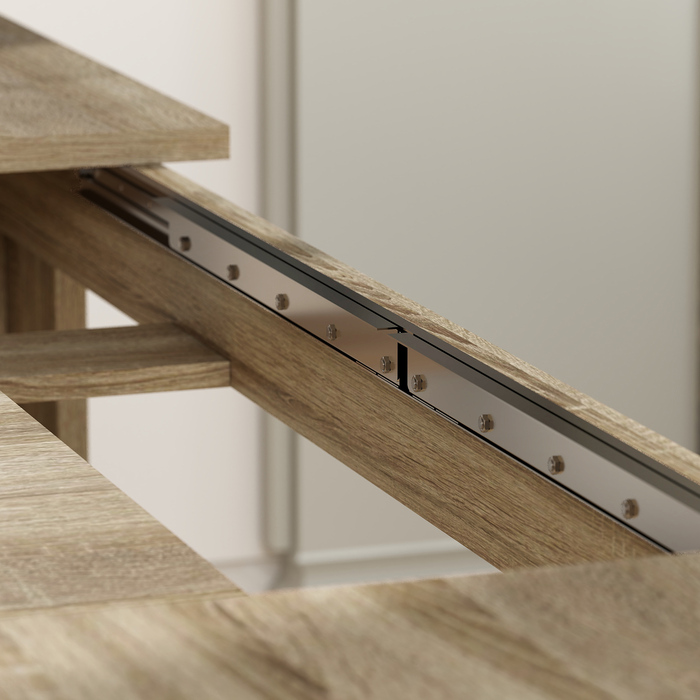 Розсувний обідній стіл, що розширюється з 180 до 260 см, на 6-10 осіб, з дерева.