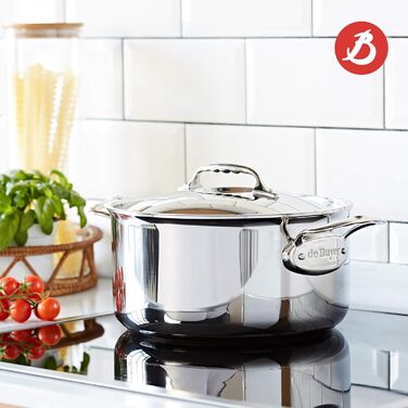 Кришка з нержавіючої сталі De Buyer з чавунною ручкою, діаметр 16 см, срібляста (3709.16N)