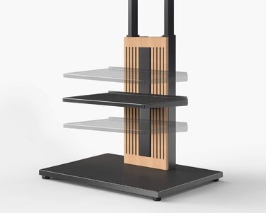 Підставка для телевізора FITUEYES Zen Series Black: дерев'яна, поворотна, регульована по висоті (32-65 дюймів)