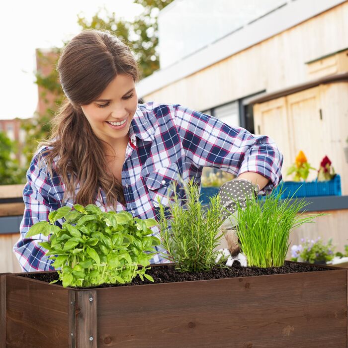 Грядок Relaxdays з дерева, темно-коричневий