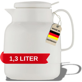 Термос Helios Mondo Push з нержавіючої сталі, 1.3 л, білий