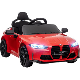 Дитячий електромобіль 12V з пультом, підвіскою, LED, USB, MP3, для дітей 3-5 років, білий (червоний)