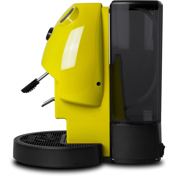 Кавомашина Didiesse Baby Frog Pad – компактна, 450 Вт, з підставою для паді, 1,5 л бак (білий, лимонно-жовтий)