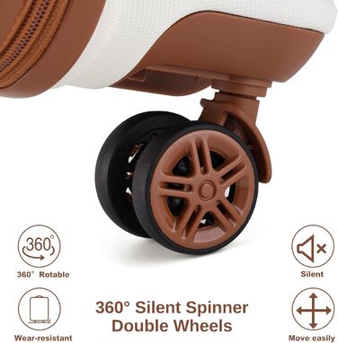 Набір валіз KONO 4 в 1: велика, ручна, косметичка та сумка для подорожей (кремово-білий)