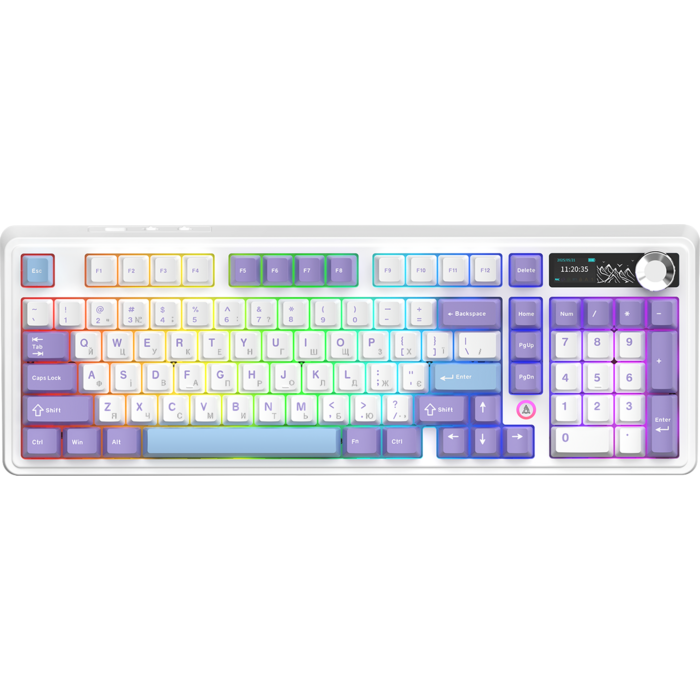 Бездротова механічна клавіатура Ajazz AK980 V2 Gift Switch V2 Purple White Blue (AK980-V2-G-PWB)