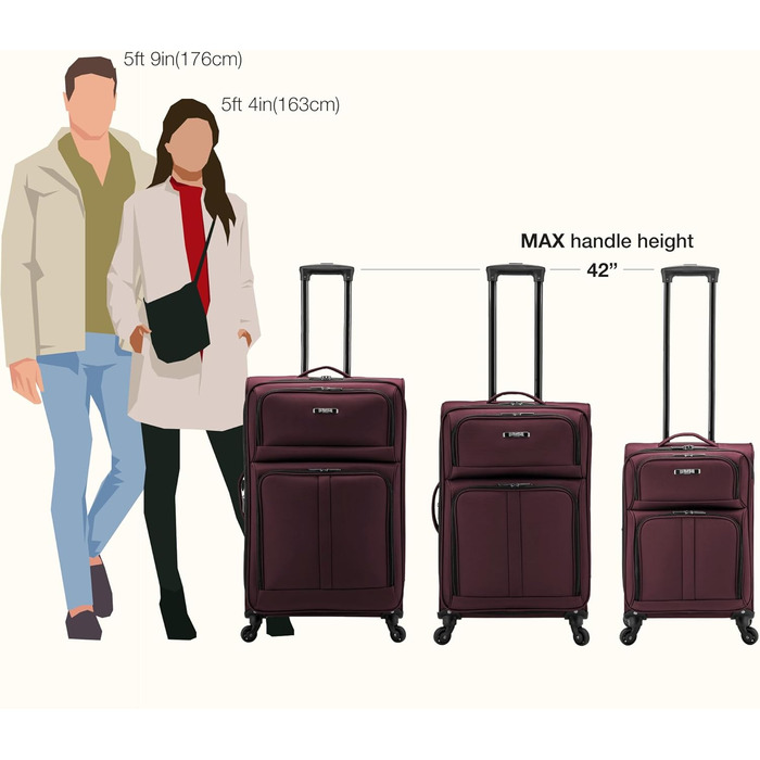 Чемодан U.S. Traveler Anzio Softside Розширюваний Spinner, 22 дюйми, блакитно-зелений