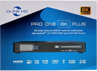 Медіаплеєр 8K UHD Андроїд ТВ Бокс HDMI, BT, WiFi6, USB 3.0, стійка для жорсткого диска, 8K Plus