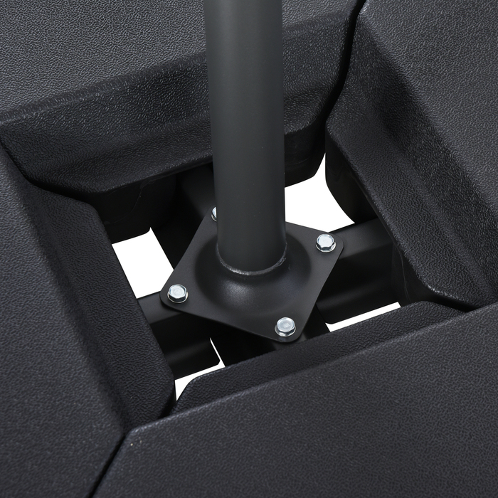 Підставка для парасольки HOMCOM HDPE чорний, стабільний тримач для парасольки для саду та патіо