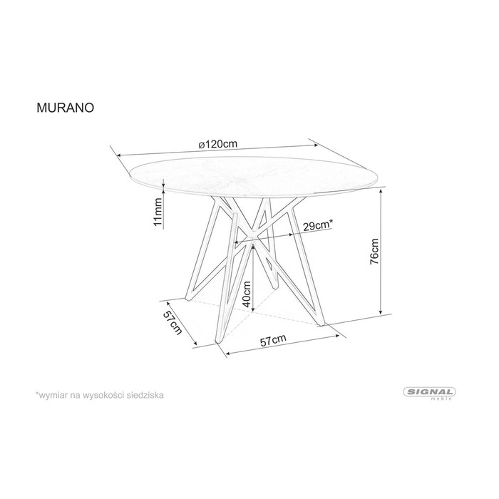 Стіл MURANO стіл білий/хром каркас д.120