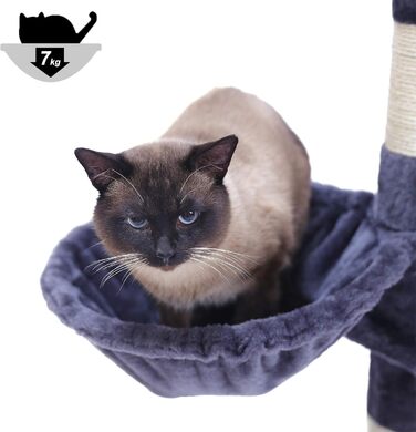 Котяче дерево Cat Tree з 3 платформами, Smoke Grey EMPJ030G, 164