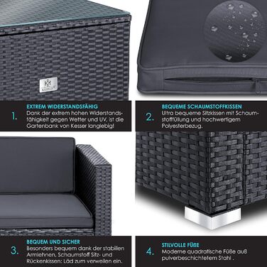 КЕССЕР® Лаунж-група Аруба з ротангу - садовий лаунж для 3-4 осіб, сірий