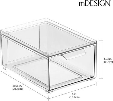 Пластикові бокси для кухні MDesign 4 шт прозорі