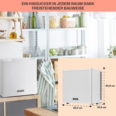 Холодильник Klarstein, міні-холодильник для напоїв, 46 л, з морозильною камерою, тихий, для догляду за шкірою, для кемпінгу, для офісу, 0-10°C