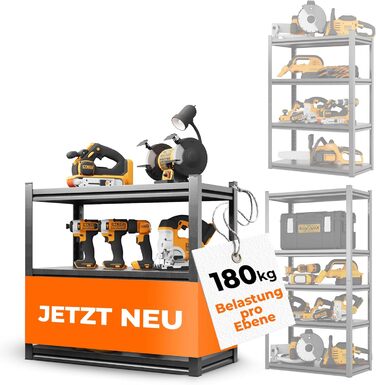 Металевий стелаж з 5 полицями 160x86x45 см - міцний, швидко збирається, стійкий до плісняви