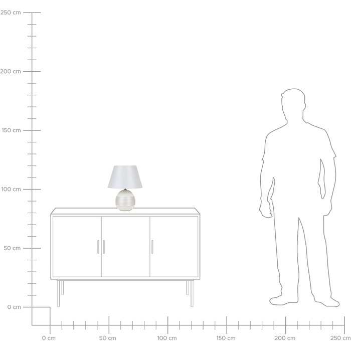 Стійка лампа Beliani Sado, кераміка, кремово-біла, 37 см