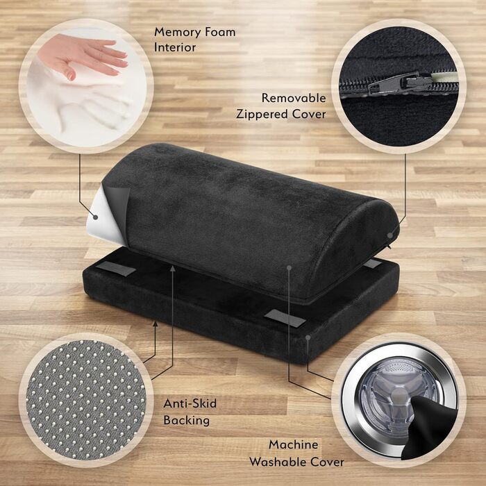Підставка для ніг під стіл Sky Solutions – Memory Foam, ергономічна, регульована, для дому та офісу