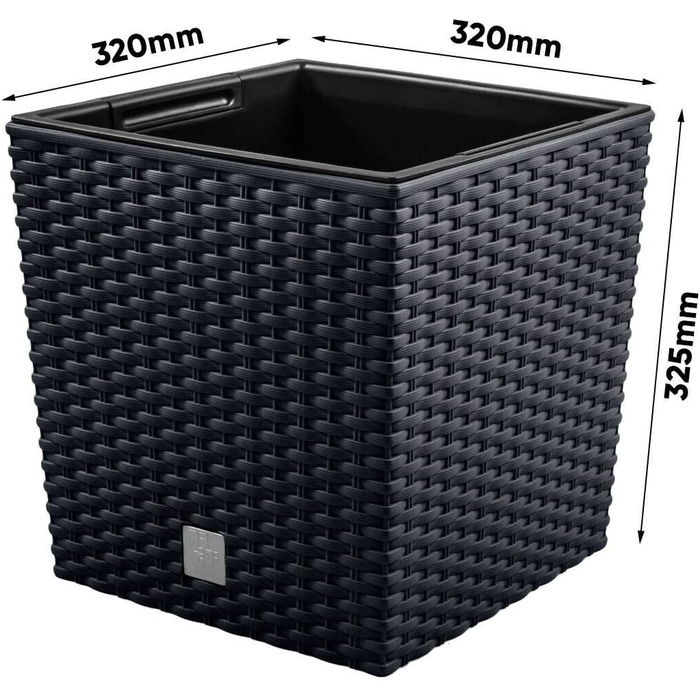 Пластиковий горщик для рослин 32 літри, 32 x 32 x 32,5 см, колір антрацит