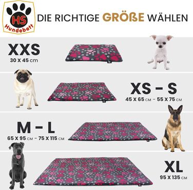 Лежак для собак HS Зроблено в Німеччині, кістяний антрацит 45x65 см, для малих і великих собак, пухнастий, можна прати, підходить для сушіння в сушильній машині