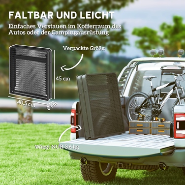 Зручний туристичний столик з регулюванням висоти, складаний з металевою решіткою, виготовлений з алюмінію