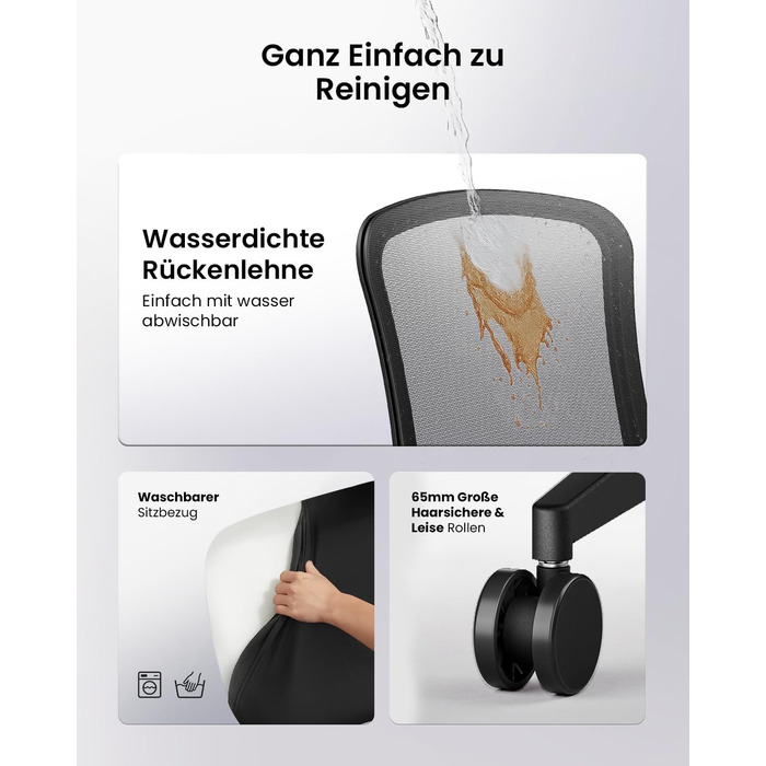 Офісний стілець ProtoArc Flexer Pro чорний з регулюванням глибини сидіння та дихаючою спинкою