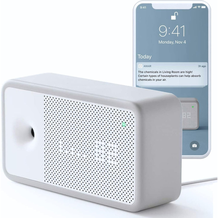 AWAIR Element: Монітор якості повітря з датчиком CO2, VOC, PM2.5, для дому, з додатком