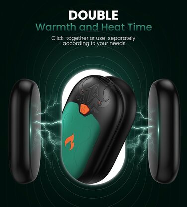 Електричні грілки для рук, 2 шт., перезаряджувані, 24 години тепла, 3 режими нагріву, для жінок та чоловіків (зелені)