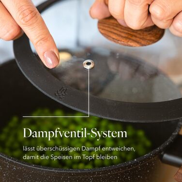 Набір каструль та сковорідок FLORINA Master Black 6 предметів, алюмінієві з кришками, для індукції, газу, електроплити, посудомийна машина