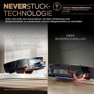 Робот-пилосос та миючий робот Shark PowerDetect RV2800ZEEU: 2-в-1, самостійне очищення, LiDAR-навігація, керування через додаток, чорний