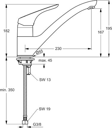 Ідеальний змішувач для кухні Ideal Standard B5347AA Cerasprint New (без ручного душу)