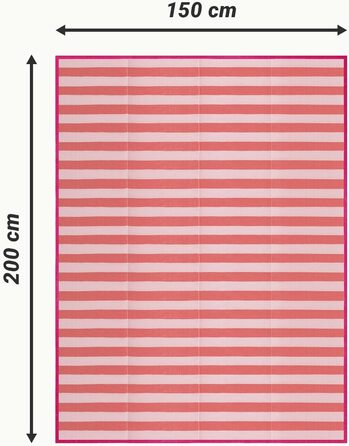 Пляжний килимок JEMIDI 150x200см складний - Килимок для пляжу - портативний легкий великий - Пляжний килимок Пляжна ковдра Ковдра для пікніка Ковдра - червона смугаста