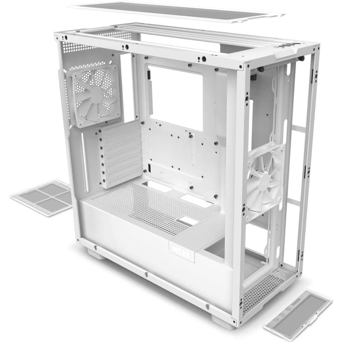 Корпус для ігрового ПК NZXT H7 ATX Mid-Tower, білий, скляна бічна панель, USB-C, готовий до водяного охолодження