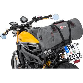 Задня сумка для мотоцикла QBag - стійка, стійка до розривів, водонепроникна - рулон багажу з місцем для зберігання 35 літрів, великим основним відділенням, додатковою кишенею для рук - сірий