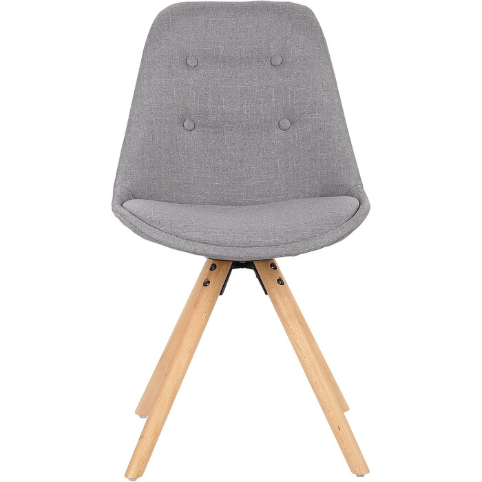 Набір обідніх стільців Woltu 4 шт., стиль скандинавський, сірий, з м'яким сидінням з льону, для кухні та вітальні