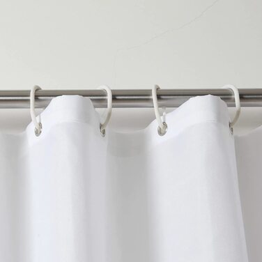 Біла завіса для душу Hayret дуже широка подовжена для ванної та душу у ванній, фіранка для ванної з 100 поліестеру, що захищає від цвілі і водонепроникна, можна прати за допомогою кілець для штор (160x220)