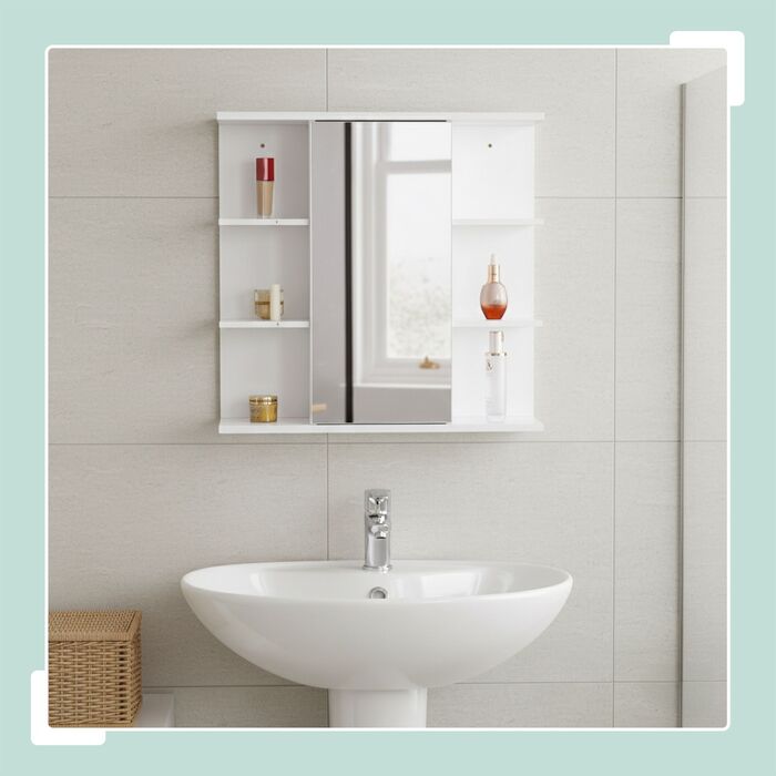 Дзеркальна шафа Relaxdays з 8 полицями