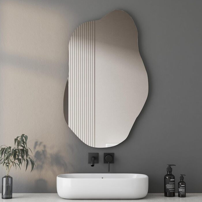 Дзеркало для ванної кімнати Boromal, чорне, 62x90 см, вертикальне/горизонтальне, декоративне