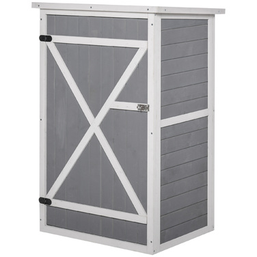Outsunny Garden Shed Полиці для садового сараю Ялиця чорна+сіра+біла 75x56x115см