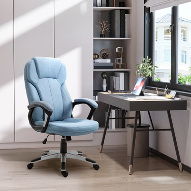 Vinsetto Executive Chair Офісне крісло Ергономічний стілець Стілець регульований по висоті світло-блакитний льон 66x75x110-120см для комфортної роботи