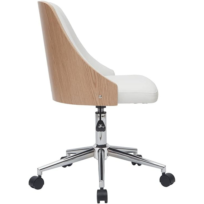 Офісне крісло Miliboo QUINO PU білий, світле дерево