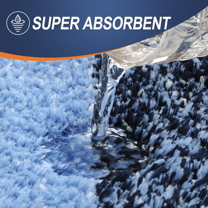 Набір килимків для ванної кімнати OLANLY: м'які, всмоктуючі, з мікрофібри, U-подібний килимок для туалету, пухнастий набір килимків для ванної кімнати (76,2 x 50,8 см + 61 x 40,6 см + 61 x 50,8 см), 3 шт.