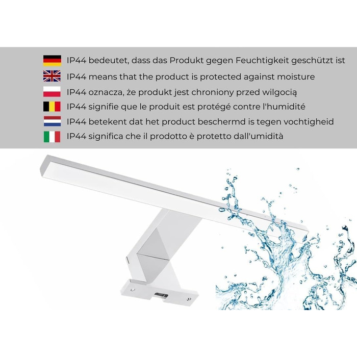 Дзеркало для ванної кімнати HAJDUK FURNITURE з підсвічуванням 4000K IP44 Sonoma, 70x60 см - з полицею та LED