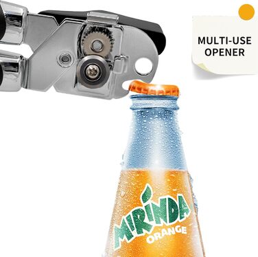 Механічний дозатор для банок з нержавіючої сталі Heavy Duty, гостре лезо, гладка кромка, зручна ручка, багатофункціональний відкривачка для пляшок Large