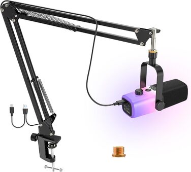 USB-мікрофон Zealsound для ПК та стримінгу – мікрофон-конденсатор з шумозаглушенням, студійний мікрофон для запису, подкастів, ASMR, сумісний з Mac, PS5/4, Android