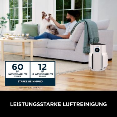 Повітряний очисник Shark NeverChange HP150EU: HEPA-фільтр на 5 років, 60 м², для дому, білий